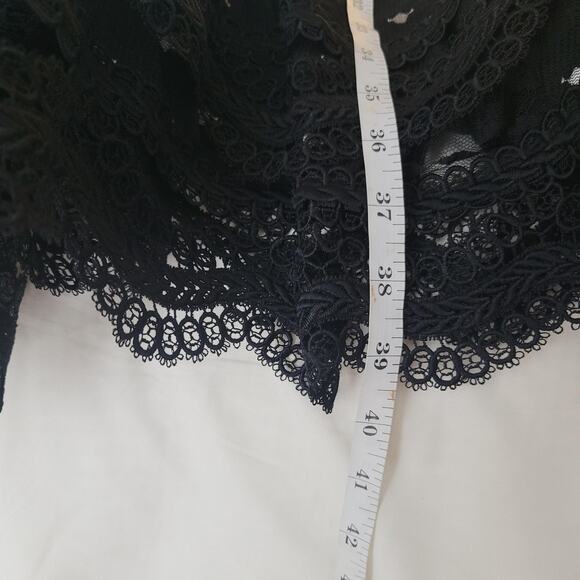 Mima Rosso Dress Womens Large Black White Lace Long Sleeve Polka Dot Lined - Picture 14 of 16